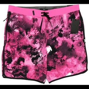 Hurley Phantom Pink Breast Cancer Swim Trunks NWT